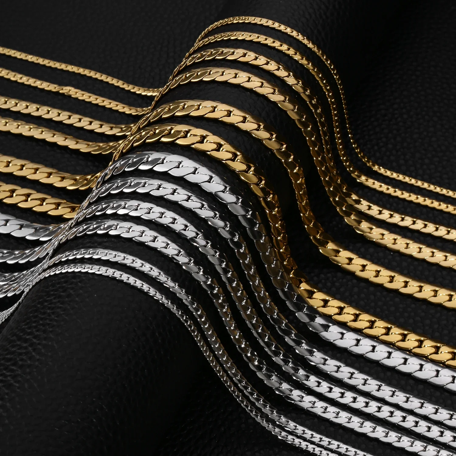 Stainless Steel Flat-Link Chain Necklace