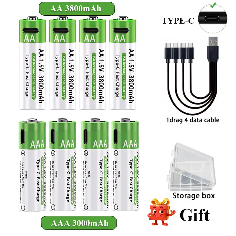 סוללות נטענות עם חיבור USB-C