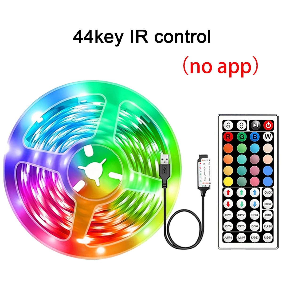 פס תאורת LED RGB עם שלט