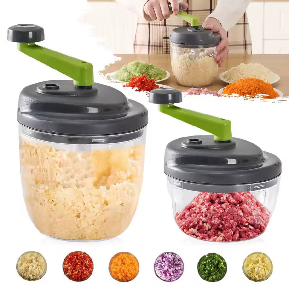 Hand-Crank Food Chopper