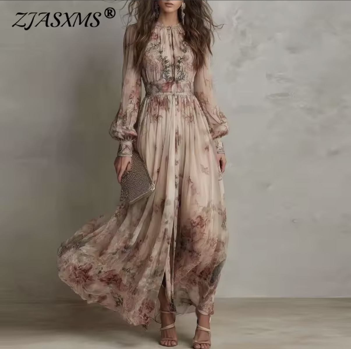 Vintage Floral Maxi Dress