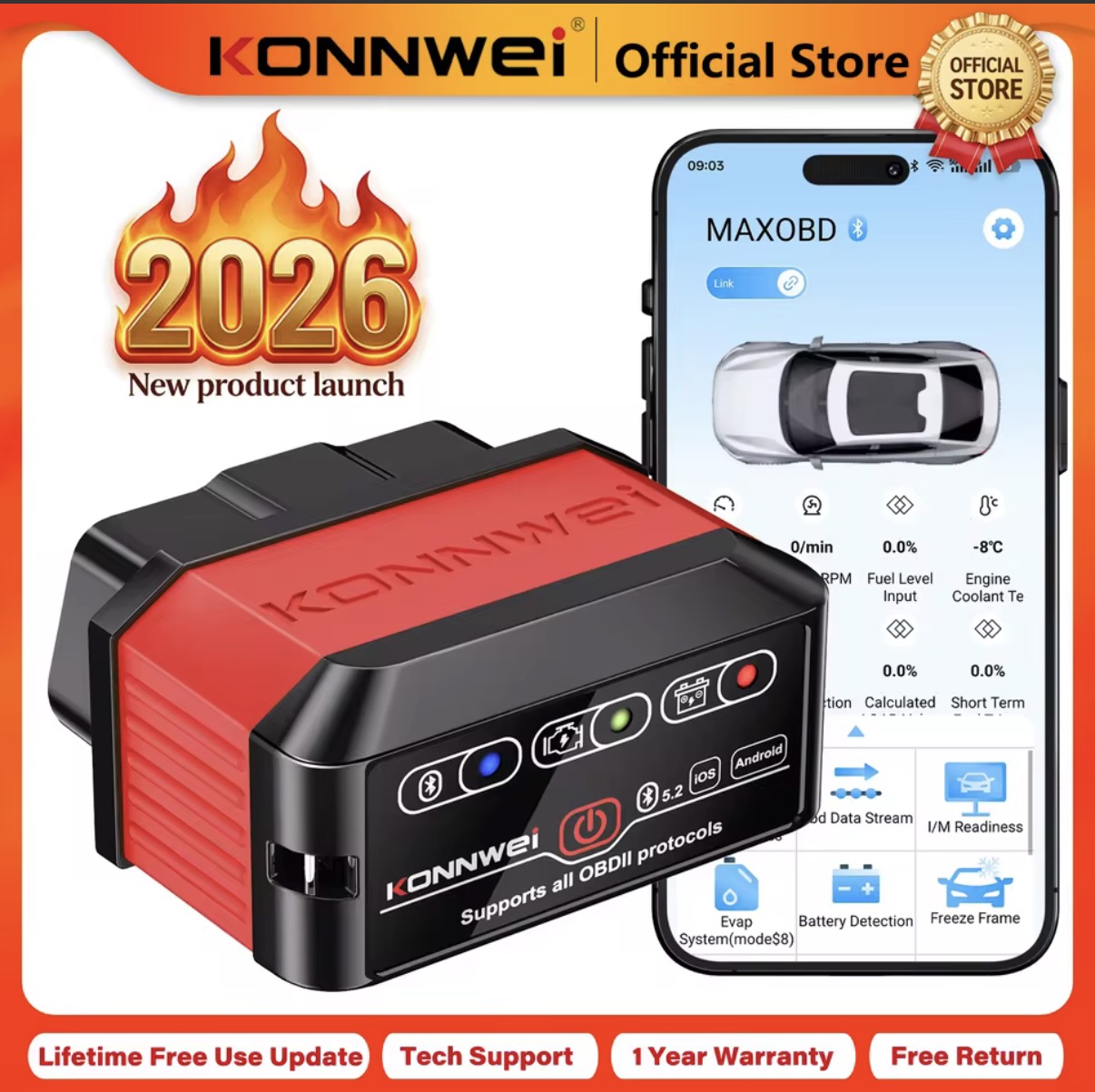 KONNWEI Wireless Car Diagnostic Scanner